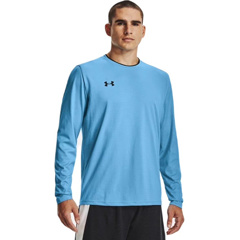 Under Armour Men's Carolina Blue Goalkeeper Jersey: Stay Warm & Active!