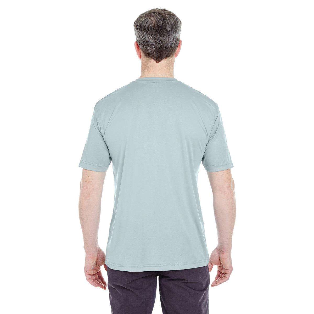 UltraClub Men's Grey Cool & Dry High-Performance Interlock T-Shirt - A Must-Have for Active Men!