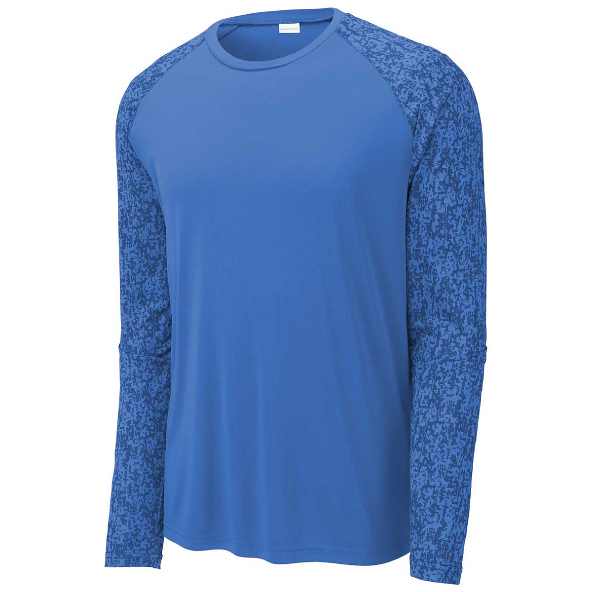 Sport-Tek Men's Stunning True Royal PosiCharge Digi Camo Long Sleeve Tee