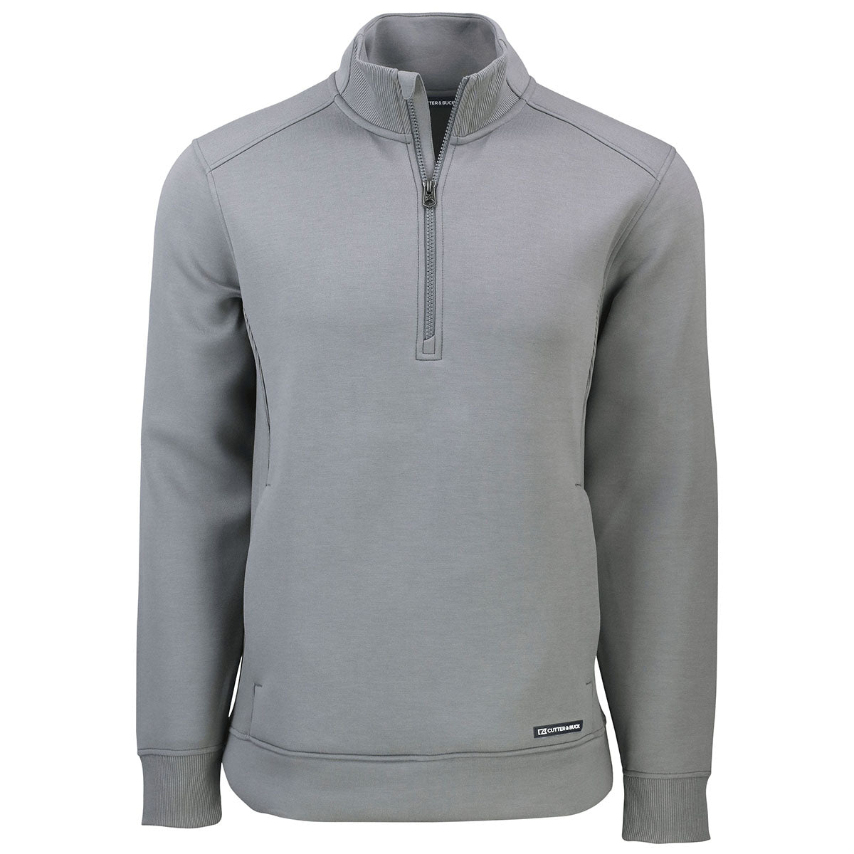 Cutter & Buck Men's Roam Eco Recycled Quarter Zip Pullover in Elemental Grey - A Must - Have for Active Men!