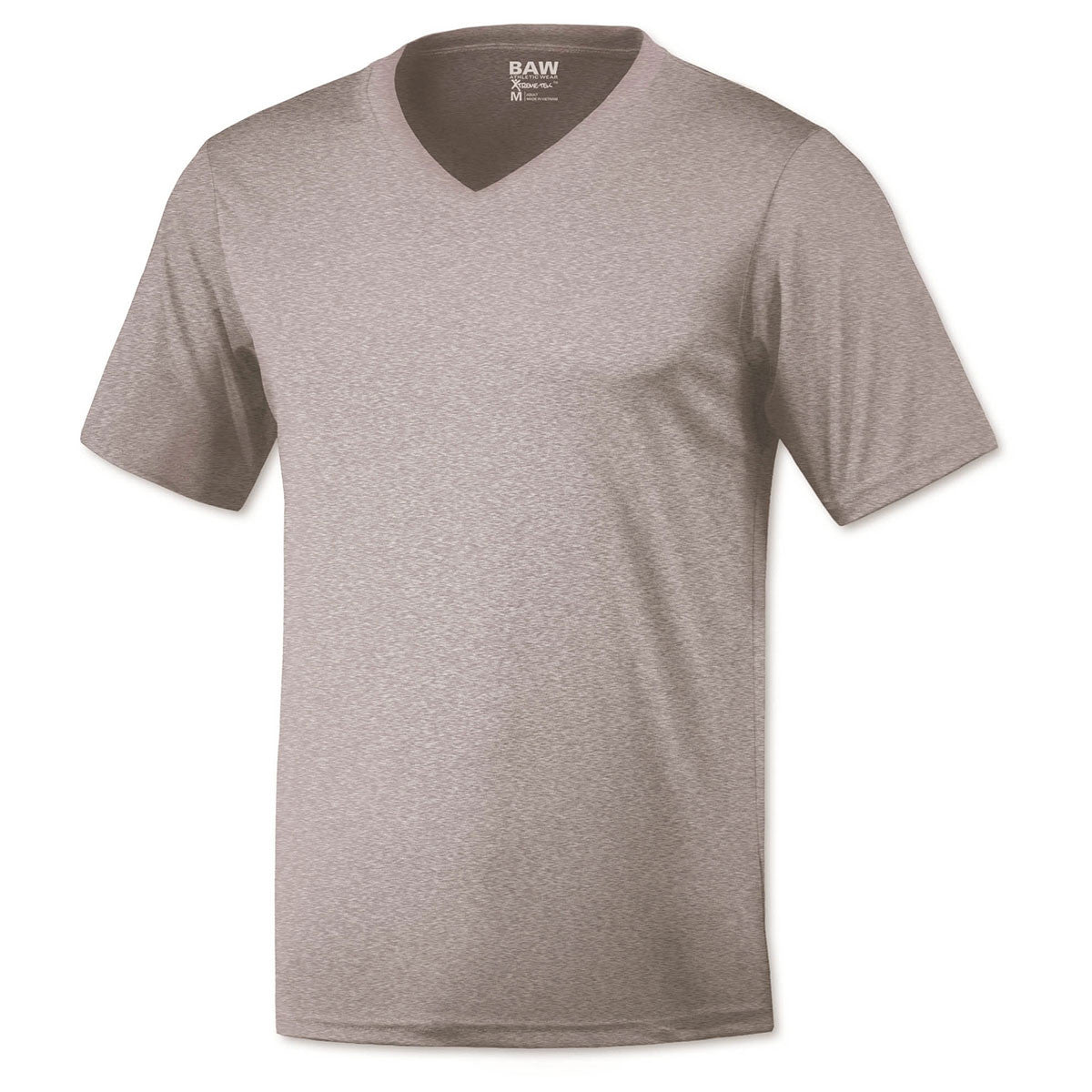 BAW Men's Heather Grey Xtreme Tek V-Neck Short Sleeve Shirt: A Must-Have!