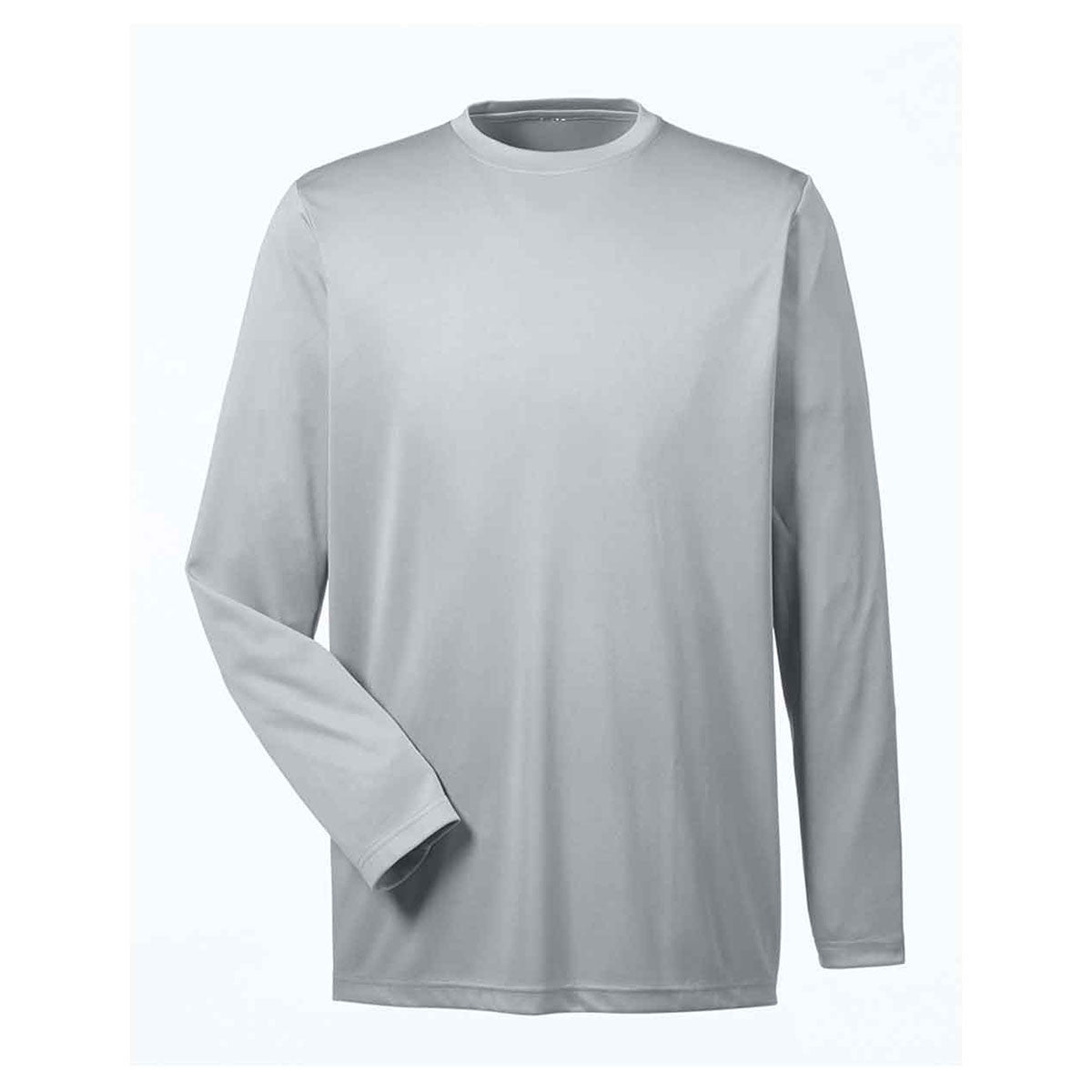 UltraClub Men's Grey Cool & Dry High-Performance Long-Sleeve Top - A Must-Have for Active Men!