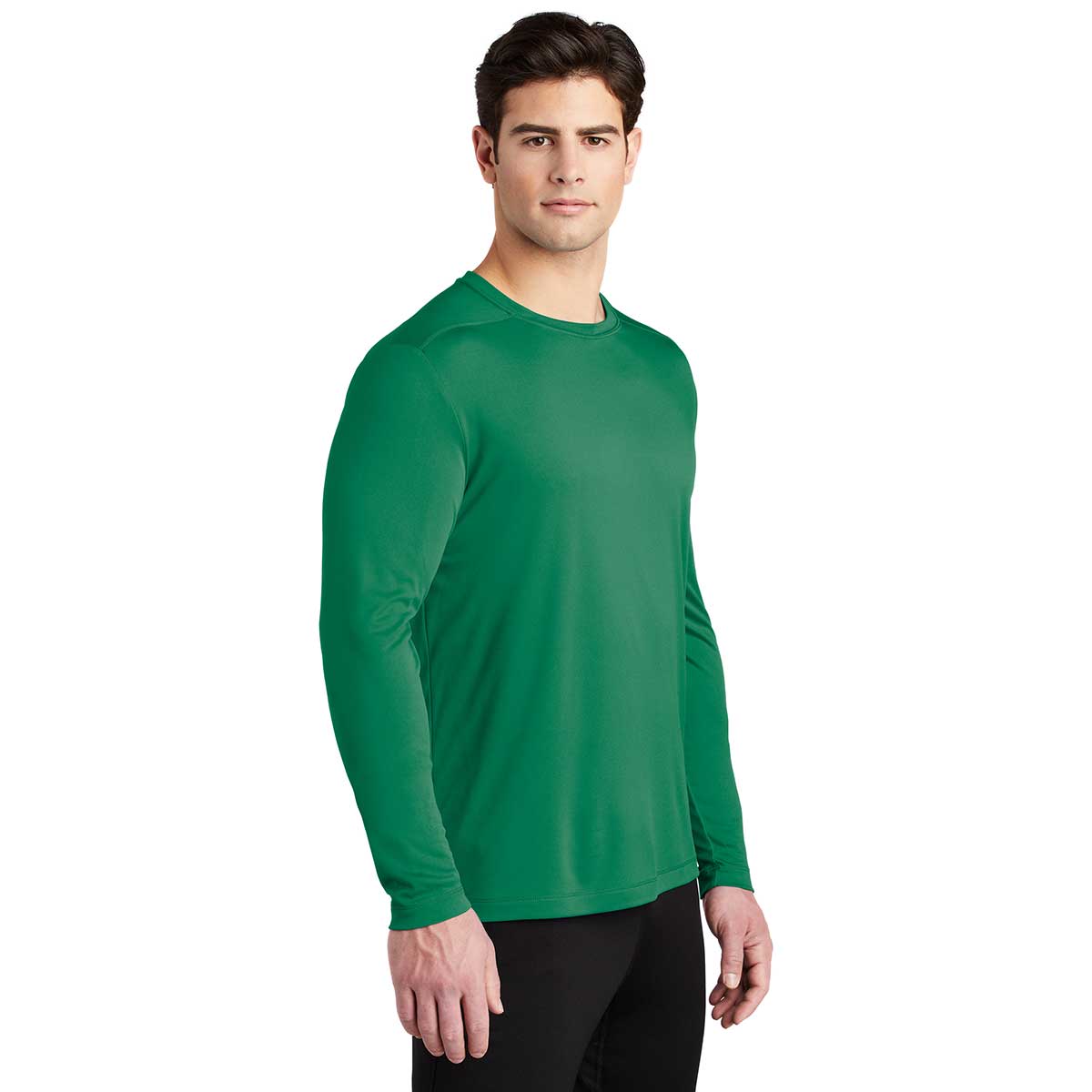 Sport-Tek Men's Stunning Kelly Green Posi-UV Pro Long Sleeve Tee - Must-Have for All!