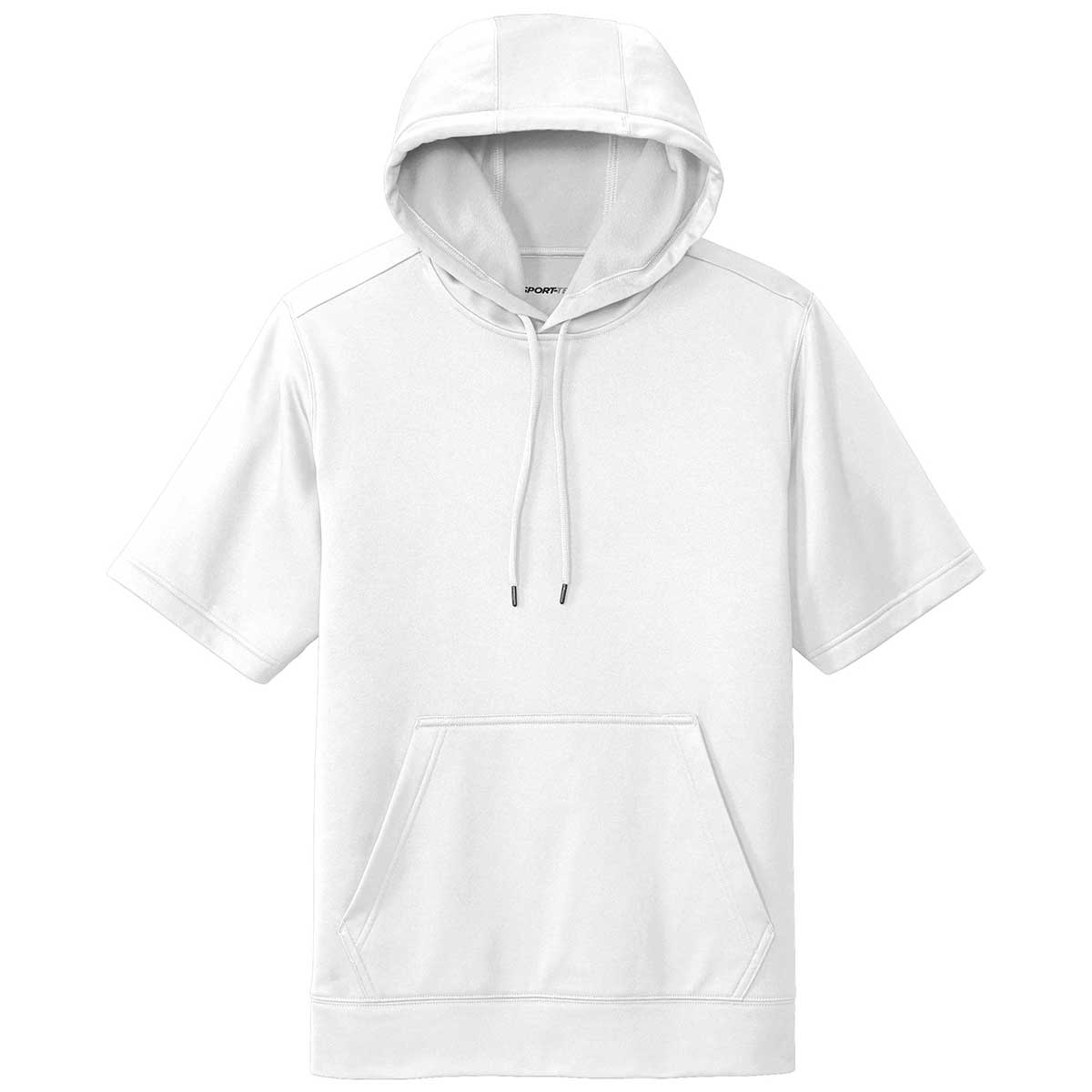 Sport-Tek Men's White Sport-Wick Fleece Short Sleeve Pullover Hoodie: The Ultimate Layering Essential