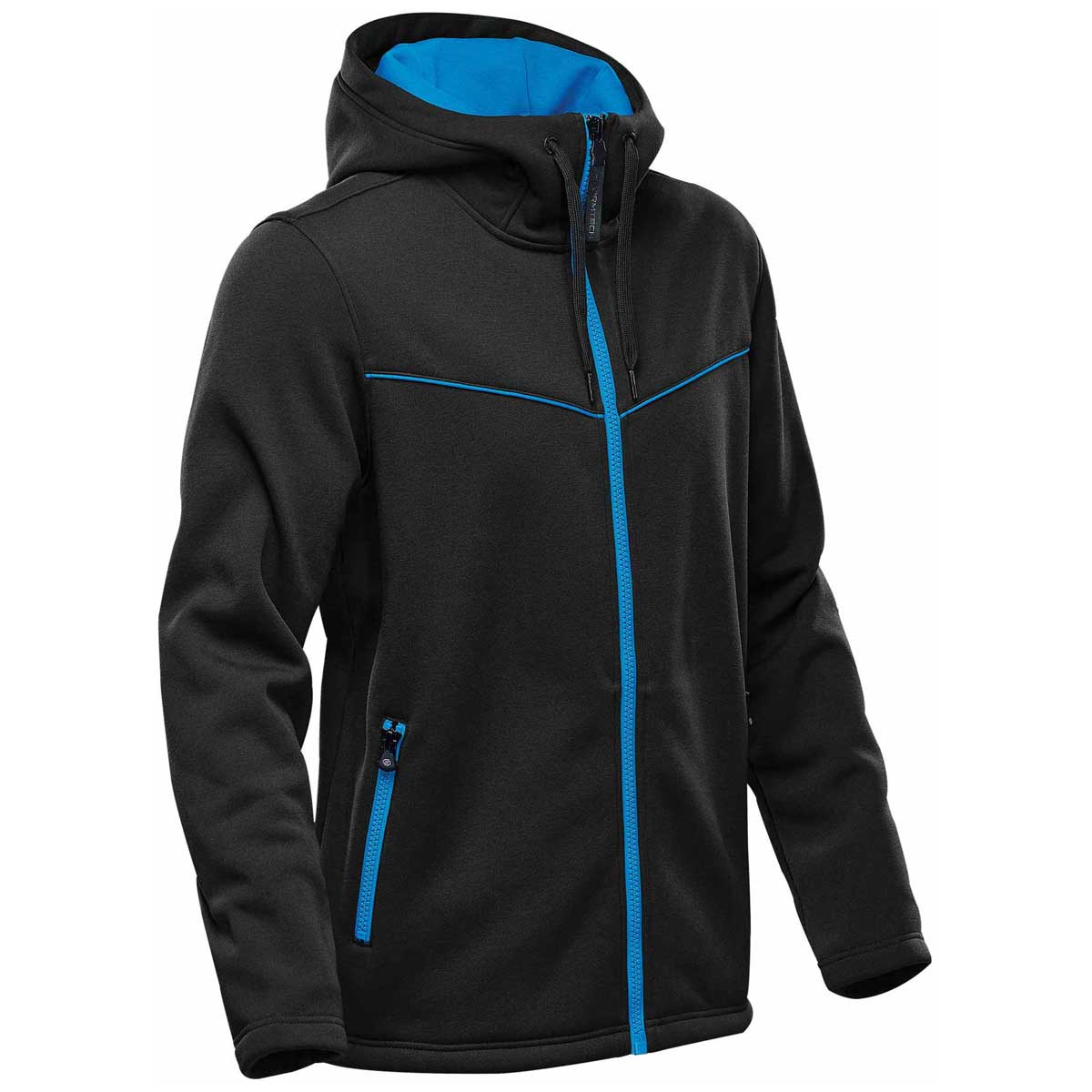 Stormtech Men's Stylish Black/Azure Blue Logan Performance Hoody