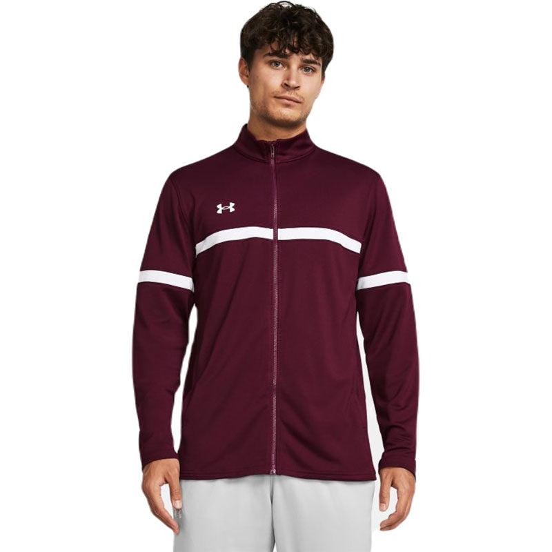 Under Armour Men's Maroon/White Team Knit Full-Zip Warm-Up: A Must-Have for Corporate Events
