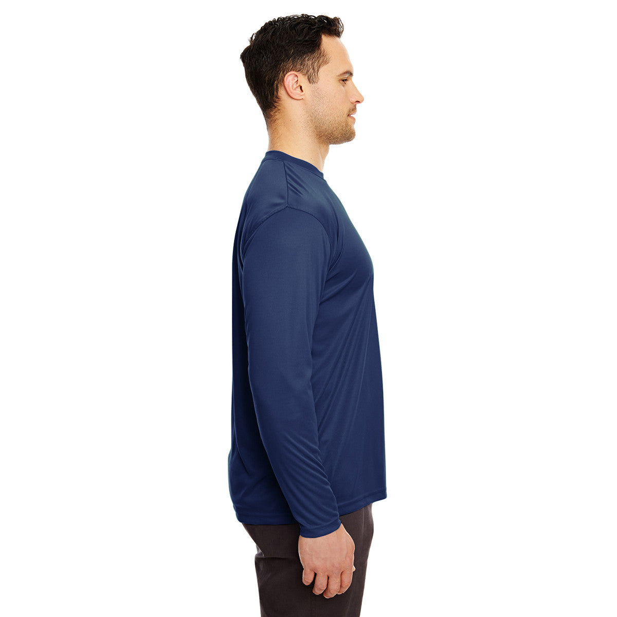 UltraClub Men's Navy Cool & Dry Performance Long-Sleeve Interlock T-Shirt: The Ultimate Sport Essential