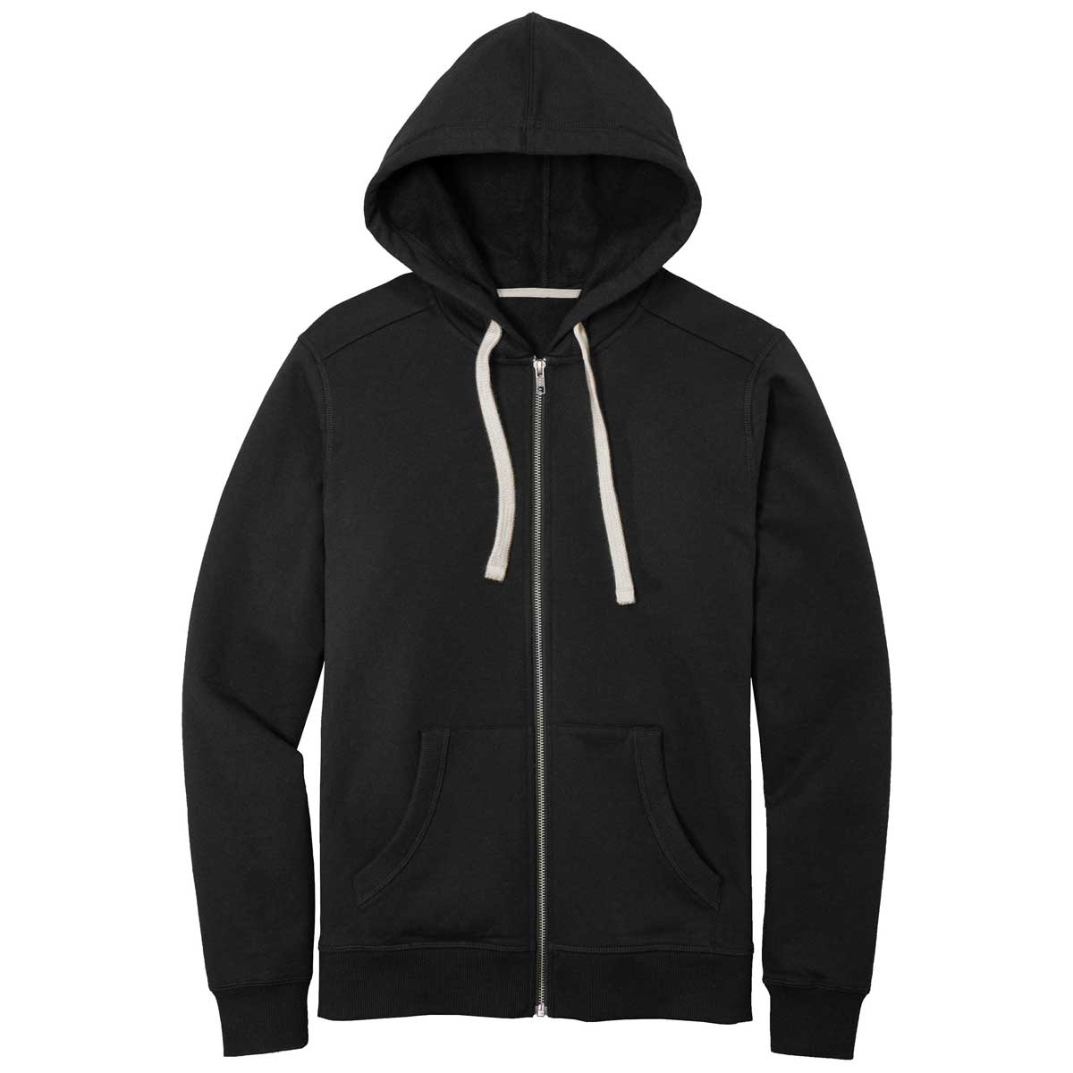 District Men's Eco-Friendly Black Re-Fleece Full-Zip Hoodie