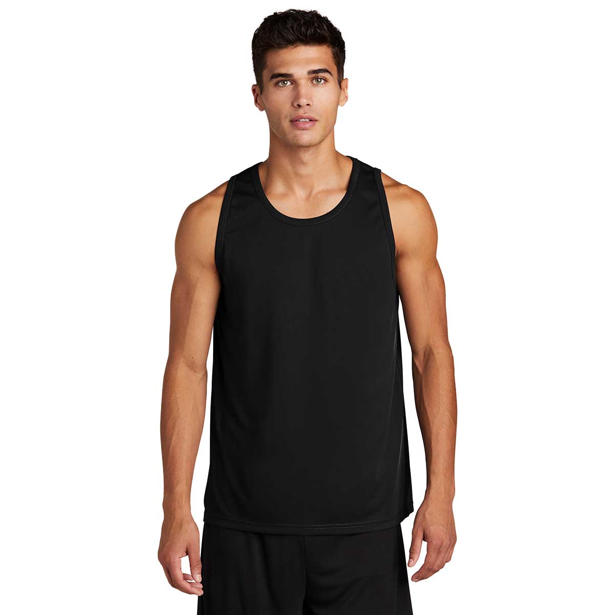 Sport-Tek Men's Black PosiCharge Competitor Tank - Ideal for Gym Enthusiasts