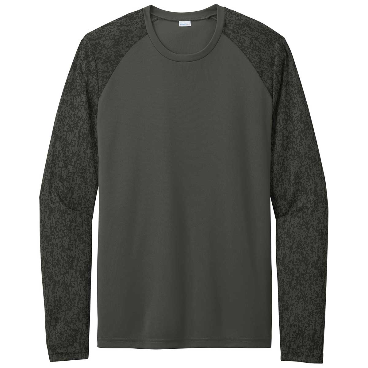 Sport-Tek Men's Stylish Black PosiCharge Digi Camo Long Sleeve Tee