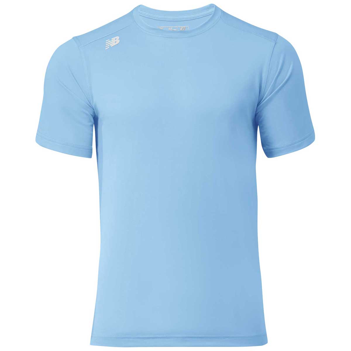 New Balance Men's Stunning Columbia Blue Short Sleeve Tech Tee - A Must-Have for Active Guys!
