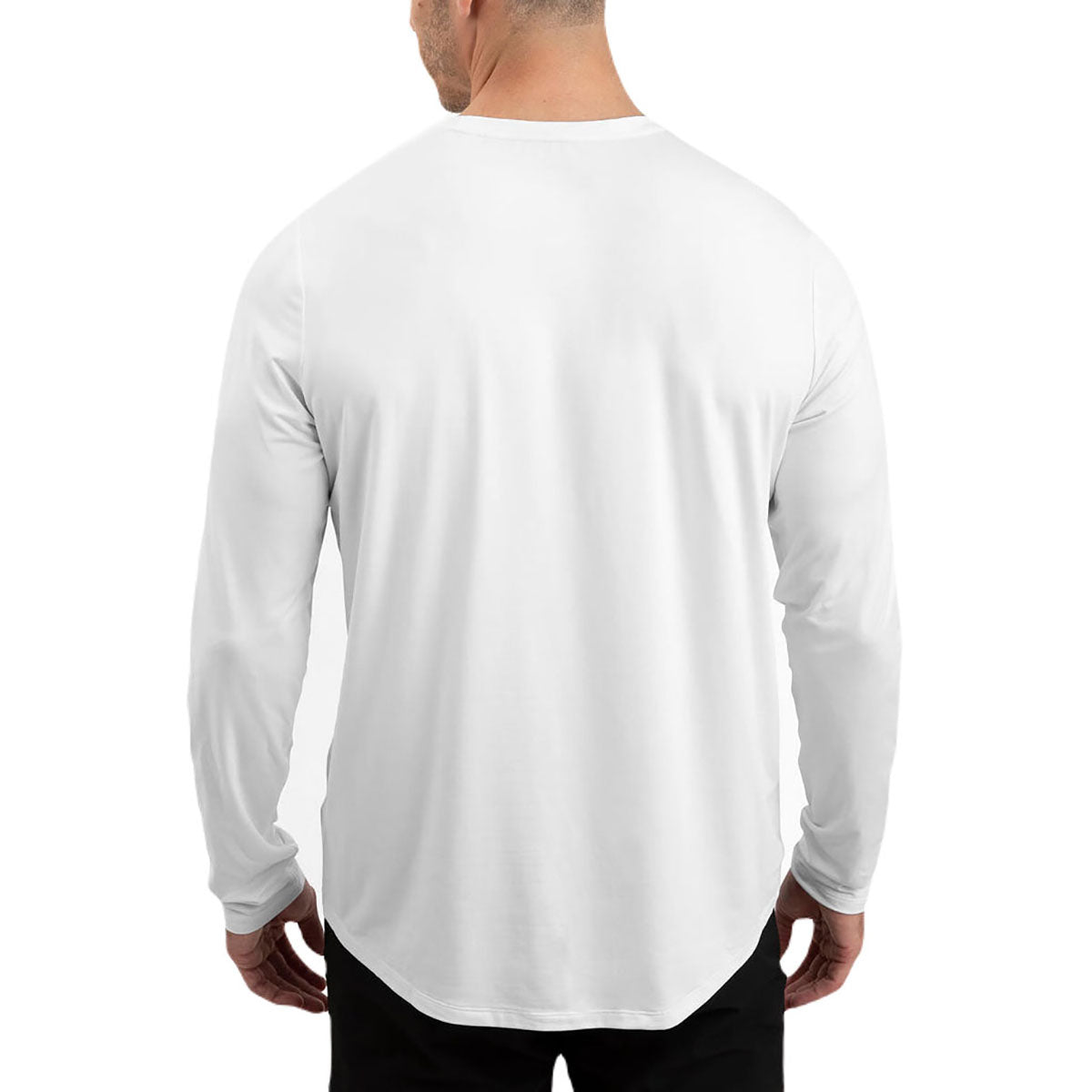 UNRL Men's Stunning White Ultra Long Sleeve Shirt