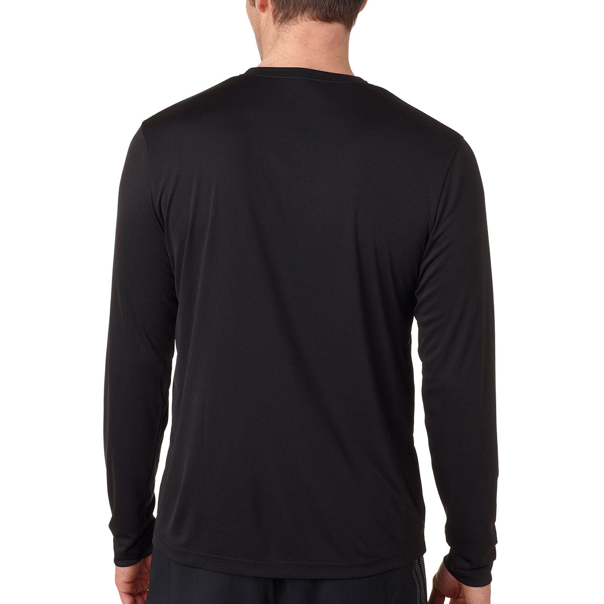 Hanes Men's Black Cool DRI with FreshIQ Long-Sleeve Performance T-Shirt - Ideal for Outdoor Events