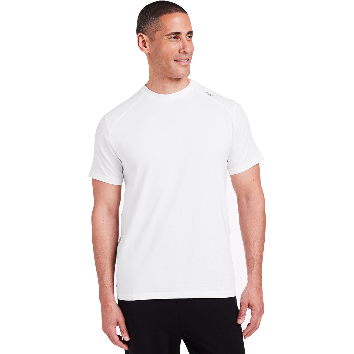 tasc Men's White Carrollton Active Fitness T-Shirt - Customizable & Sustainable