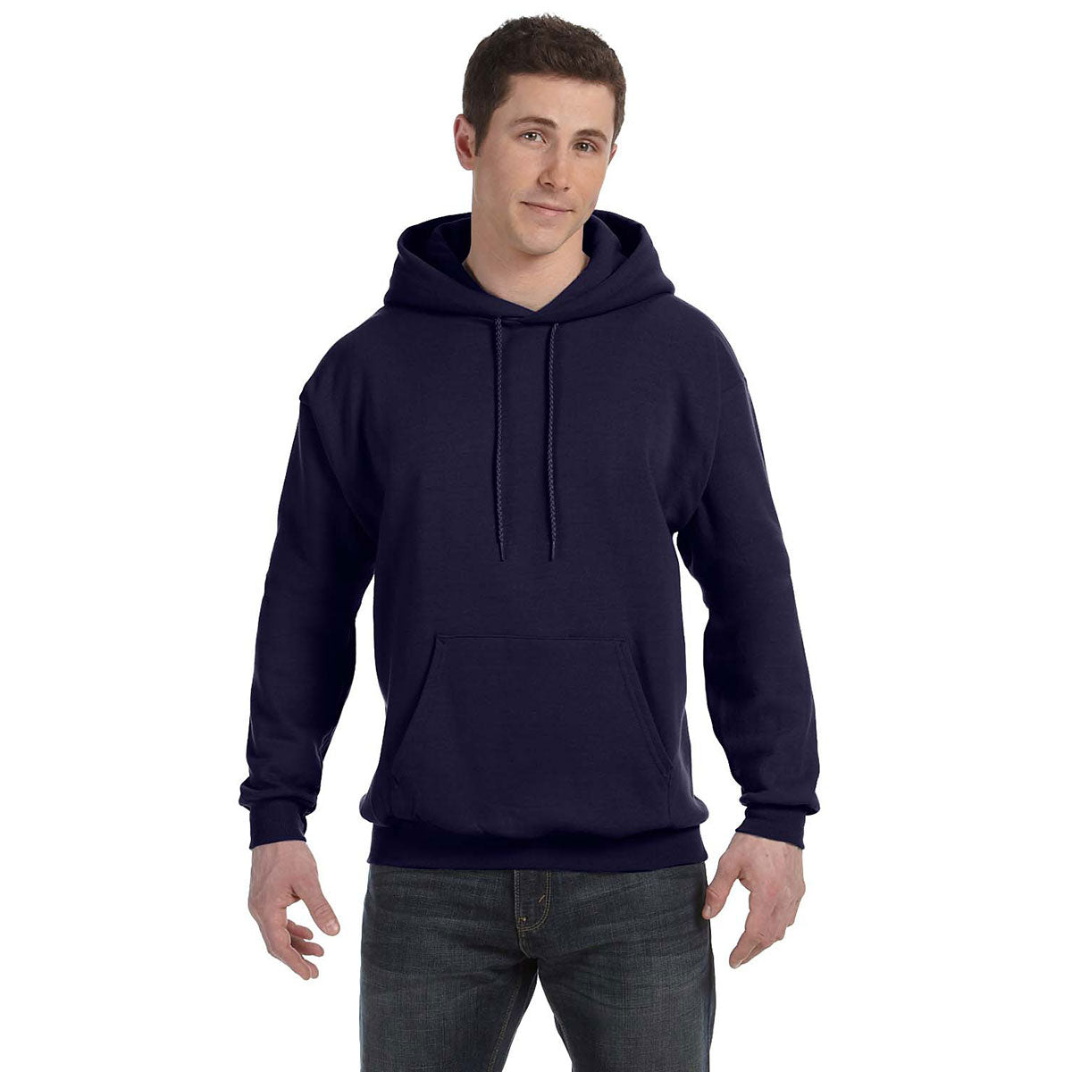 Hanes Men's Navy 7.8 oz. EcoSmart 50/50 Pullover Hoodie - The Ultimate Customizable Apparel