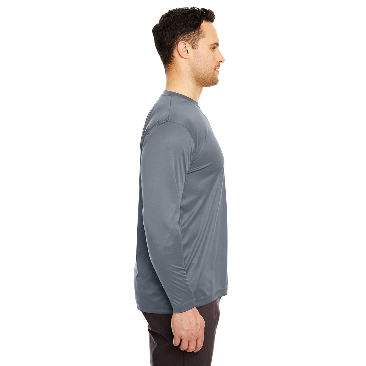 UltraClub Men's Charcoal Cool & Dry Performance Long-Sleeve T-Shirt: The Ultimate Sport Gear