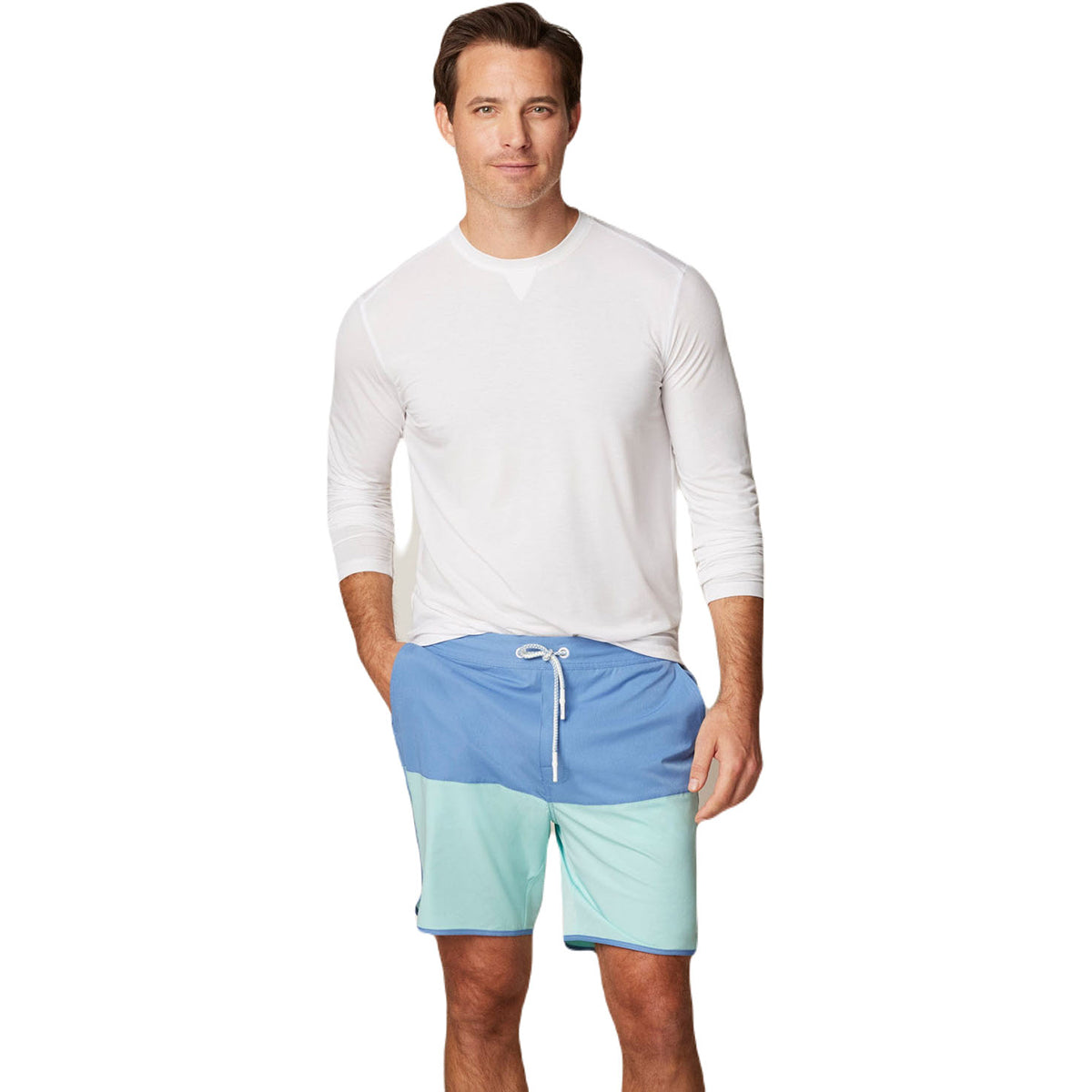 Johnnie-O Men's White Performance Long Sleeve T-Shirt: Ideal for Fun!