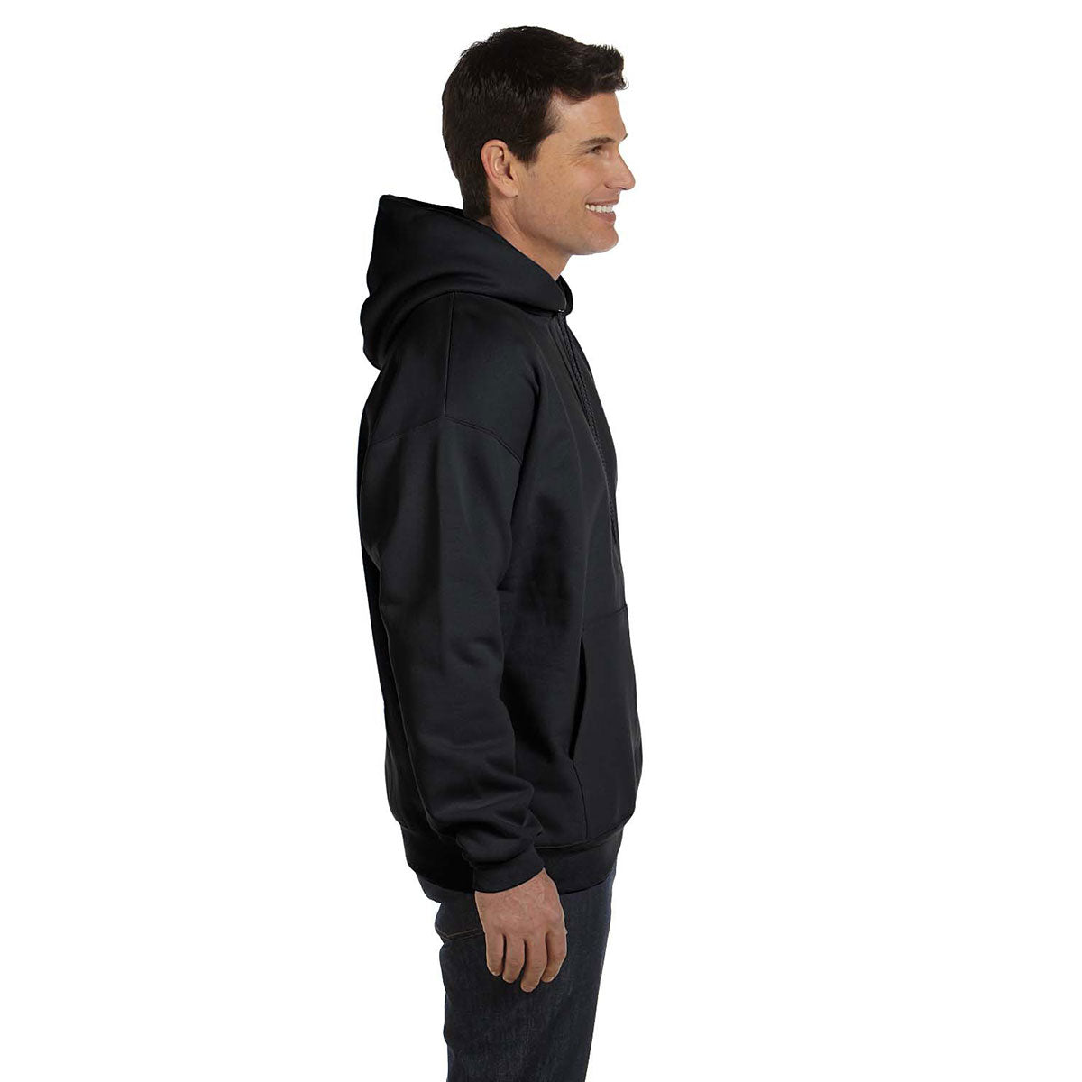 Hanes Men's Ultimate 9.7 oz. 90/10 Cotton Blend Pullover Black Hoodie
