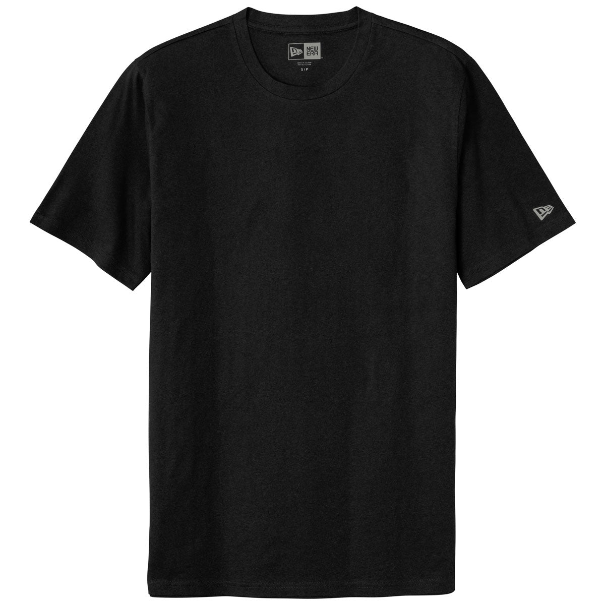 New Era Men's Stylish Black Solid Tri-Blend Performance Tee