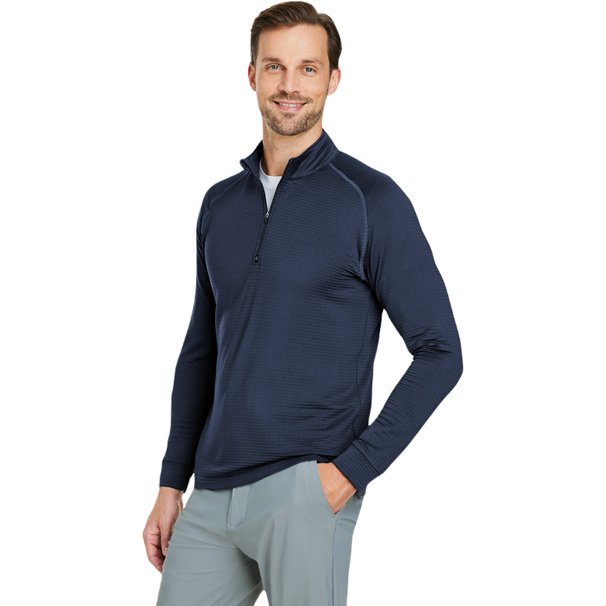 Swannies Golf Men's Navy Lukas Lightweight Quarter-Zip: Your Active Lifestyle Essential