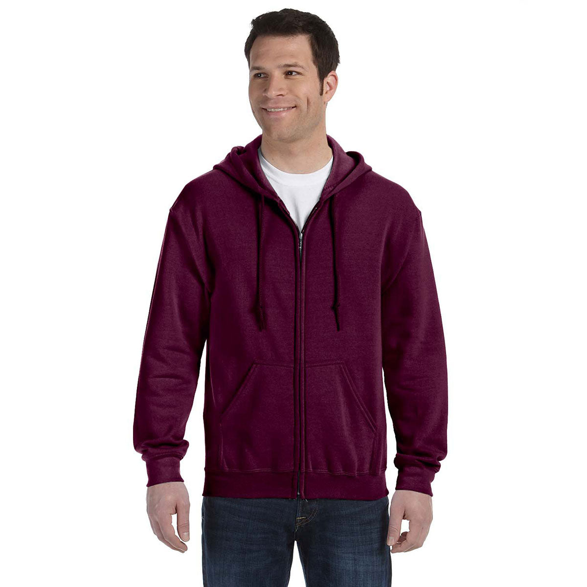 Gildan Unisex Maroon Heavy Blend 50/50 Full Zip Hoodie - Ideal Corporate Giveaway