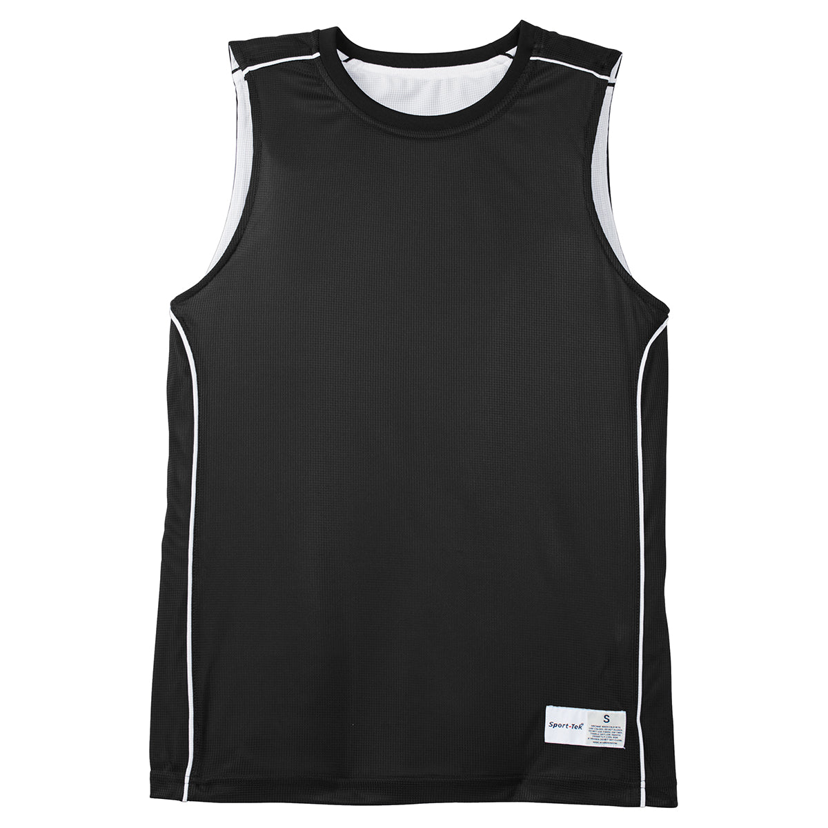 Sport-Tek Men's Stunning Black PosiCharge Mesh Reversible Sleeveless Tee - Elevate Your Style!