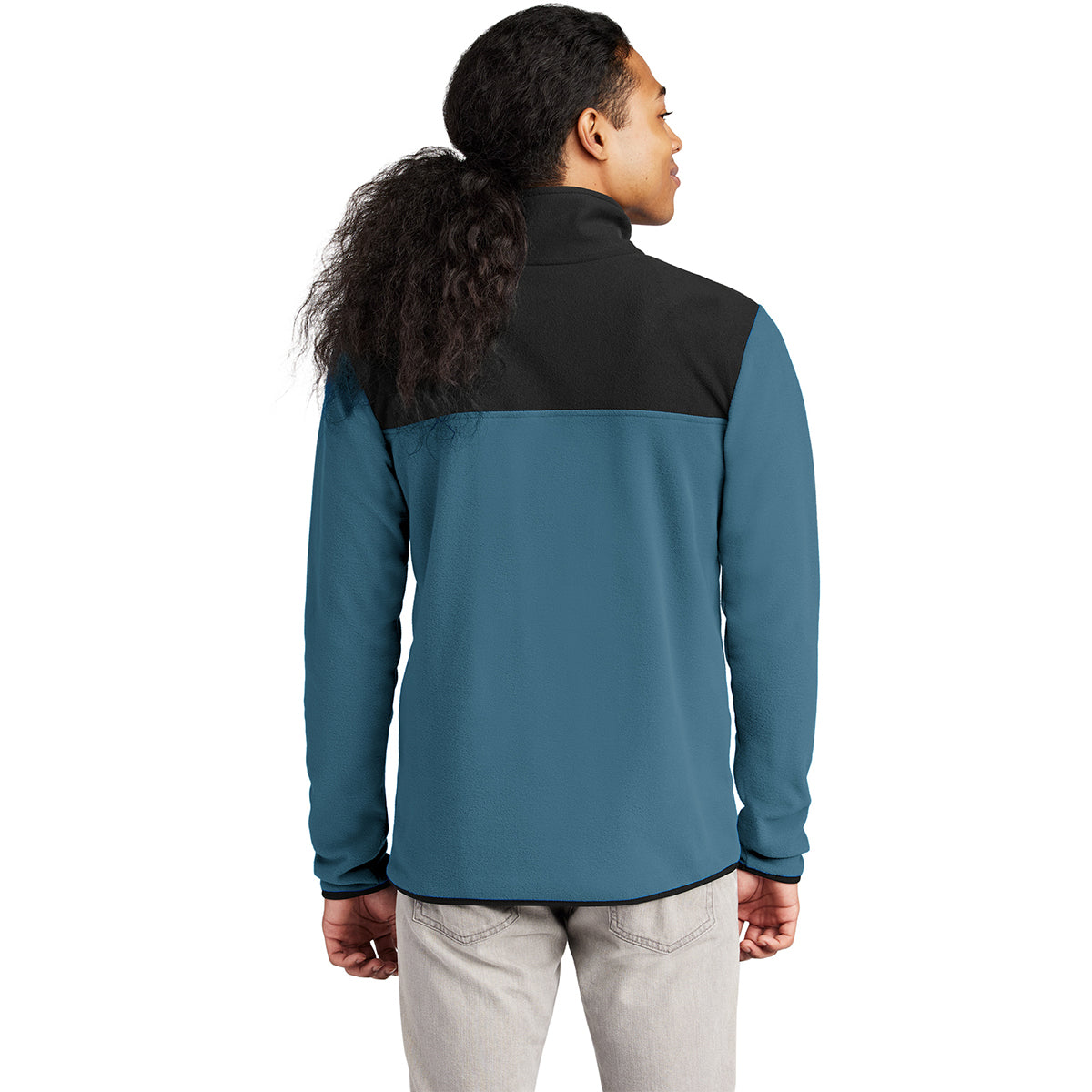 The North Face Men's Glacier 1/4-Zip Fleece in Shady Blue/TNF Black