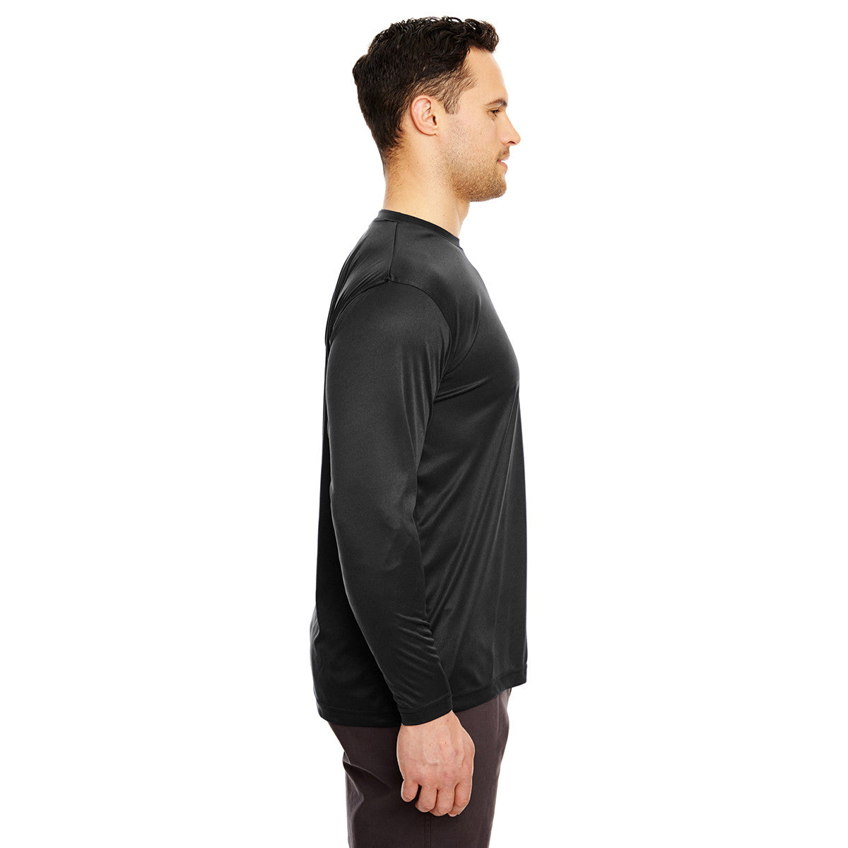 UltraClub Men's Black Cool & Dry Performance Long-Sleeve Interlock T-Shirt: Your Ultimate Sports Companion