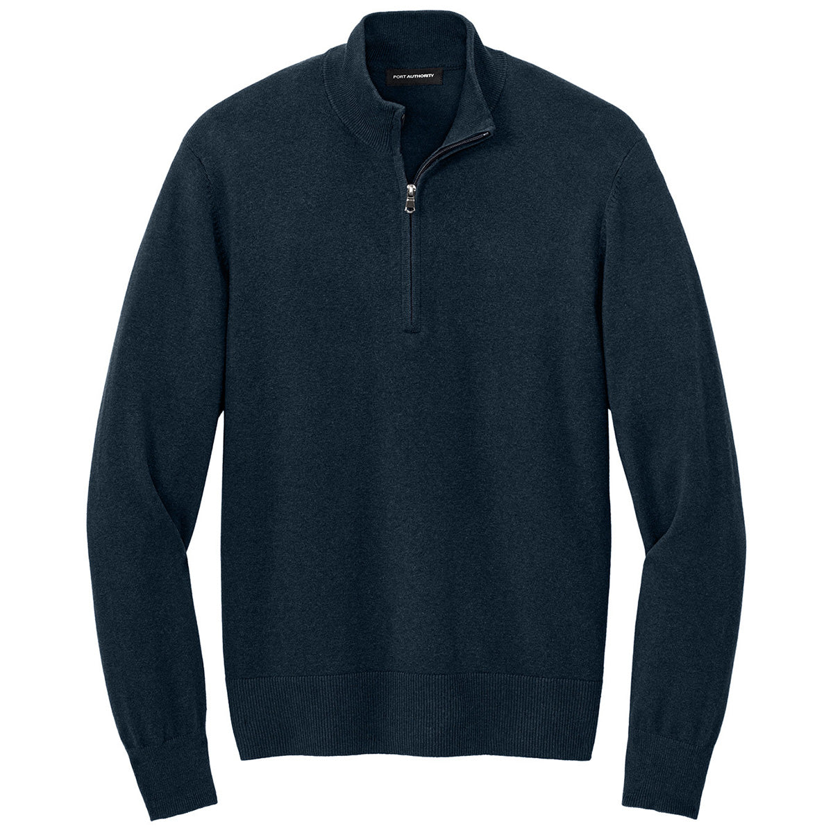 Port Authority Men's Stunning River Blue Navy Easy-Care 1/4-Zip Sweater