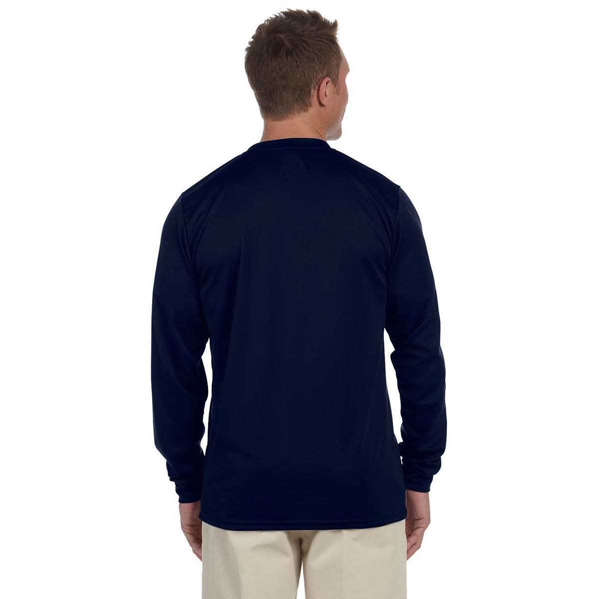 Augusta Sportswear Men's Navy Wicking Long-Sleeve T-Shirt - A Must-Have for Comfort and Style
