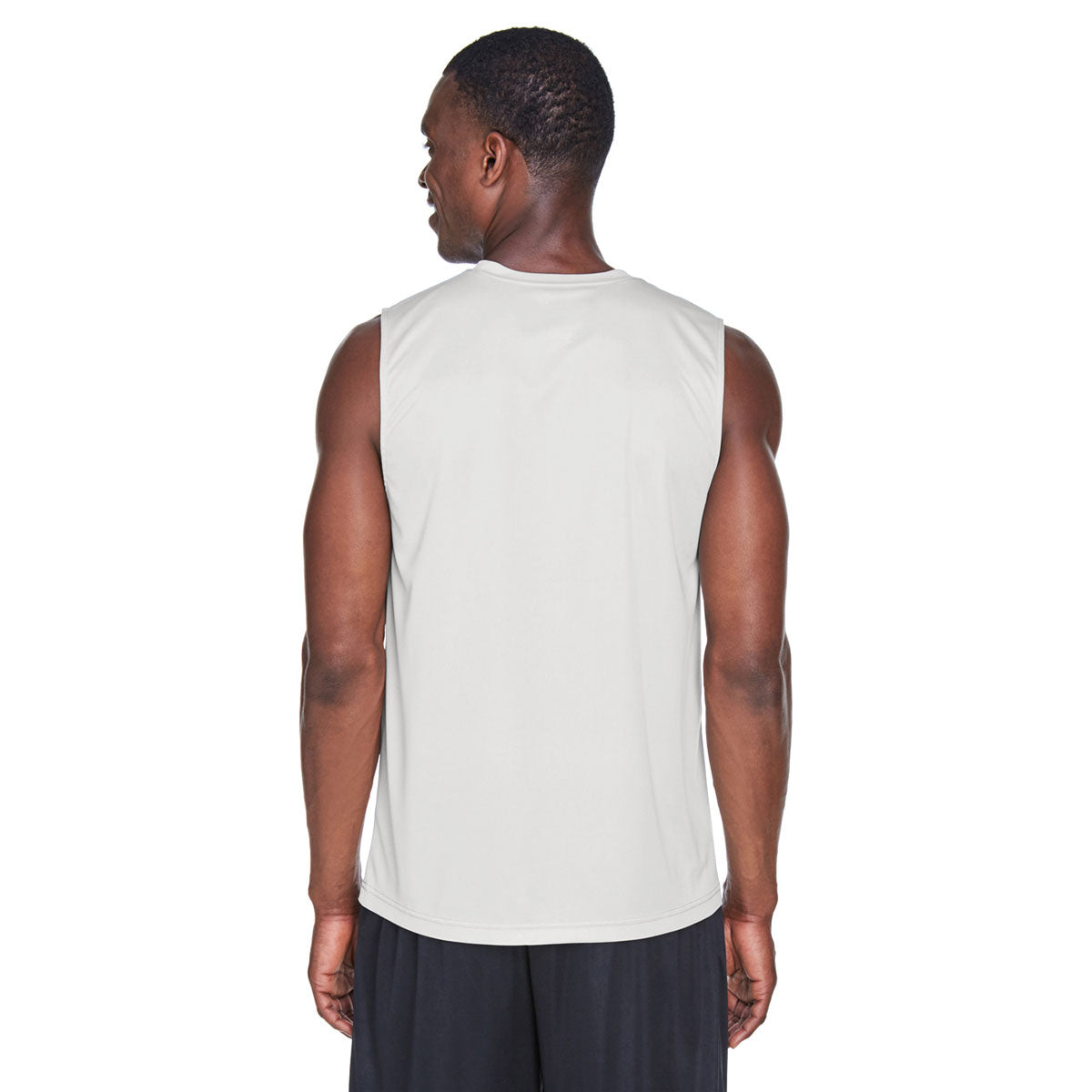 Team 365 Men's Silver Zone Performance Muscle T-Shirt - Ideal for Outdoor Sports