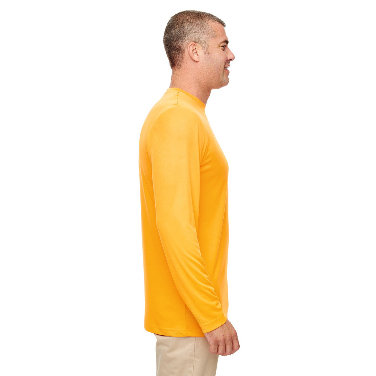 UltraClub Men's Gold High-Performance Cool & Dry Long-Sleeve Top