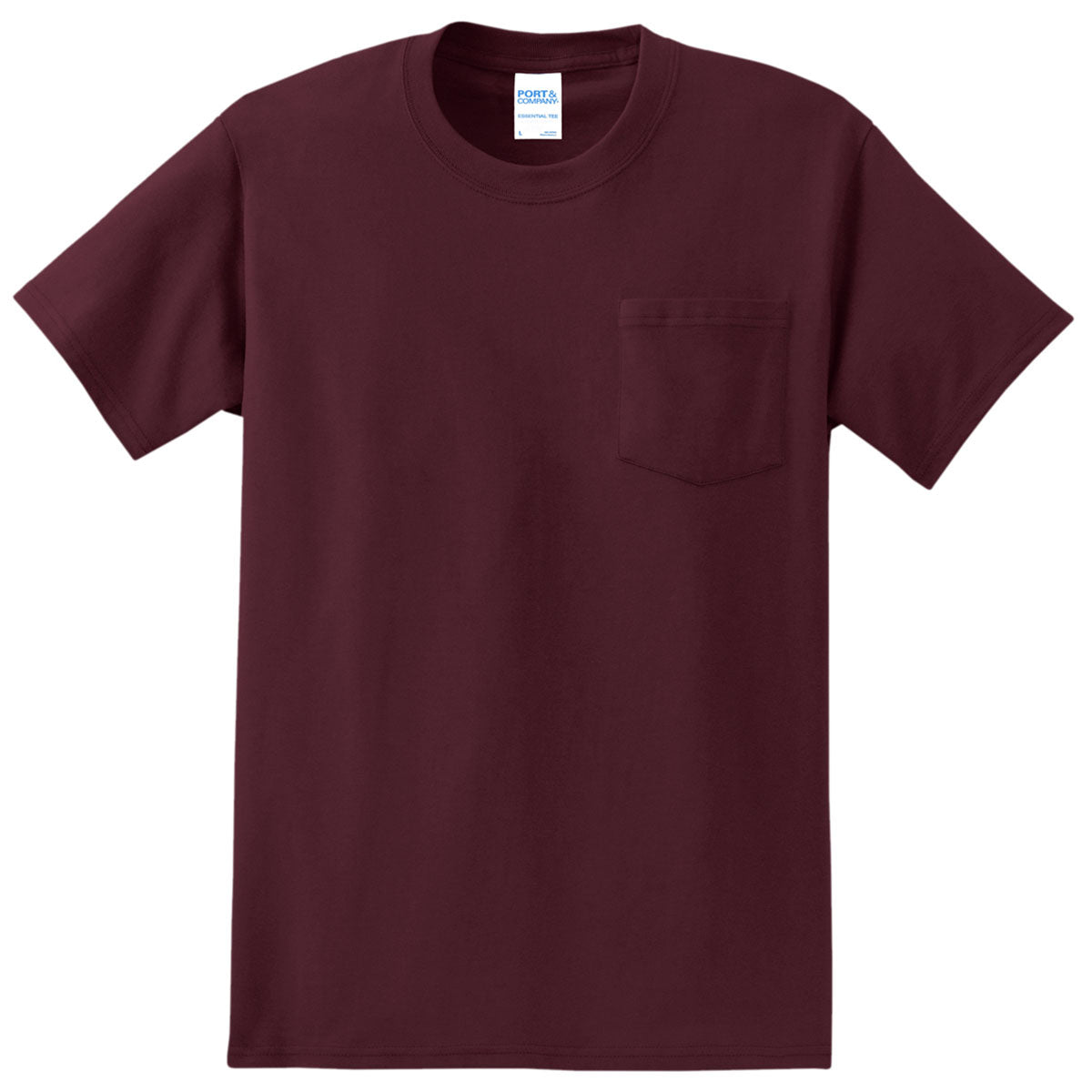 Port & Company Men's Athletic Maroon Essential Pocket Tee - A Must - Have!