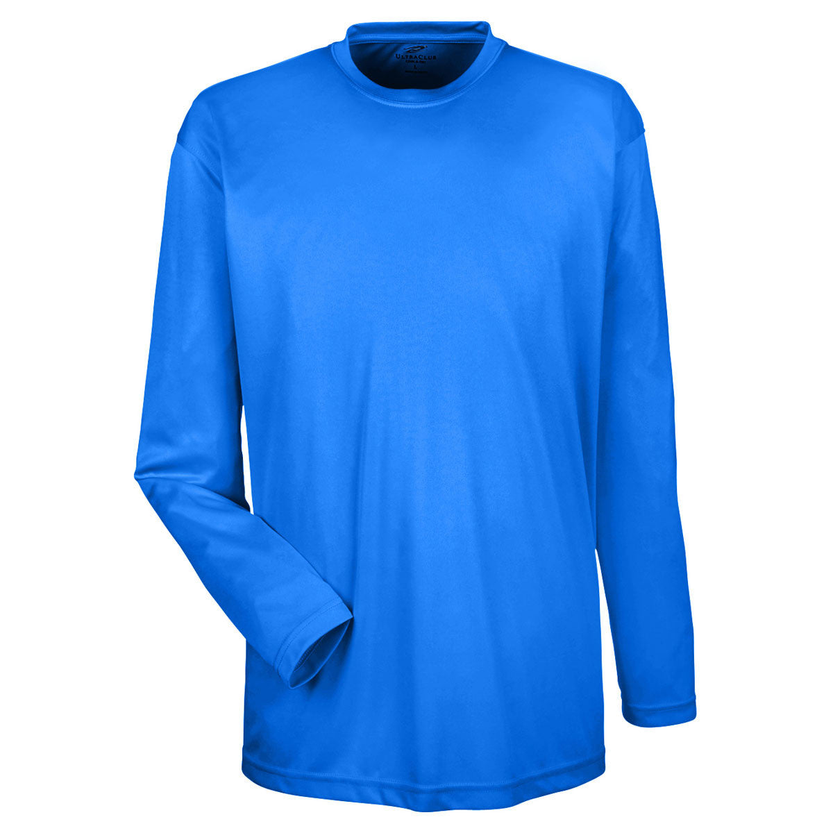 UltraClub Men's Royal High-Performance Cool & Dry Long-Sleeve Sport T-Shirt