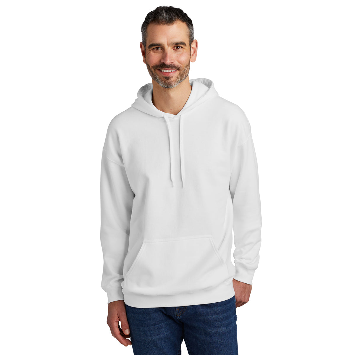 Gildan Men's Premium White Softstyle Pullover Hooded Sweatshirt - Ideal for Brand Promotion!