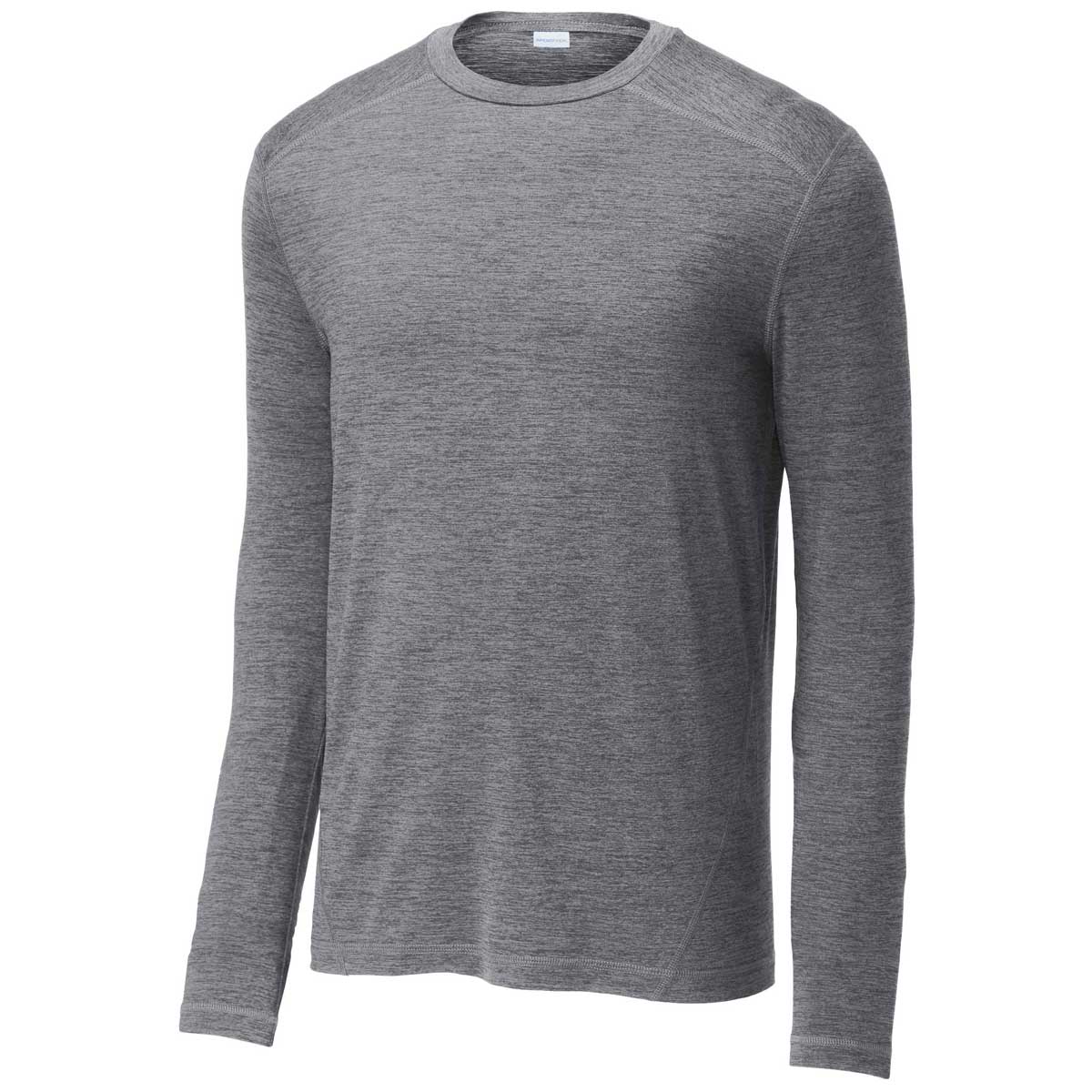 Sport-Tek Men's Grey Heather Exchange 1.5 Long Sleeve Crew - The Ultimate Casual Wear