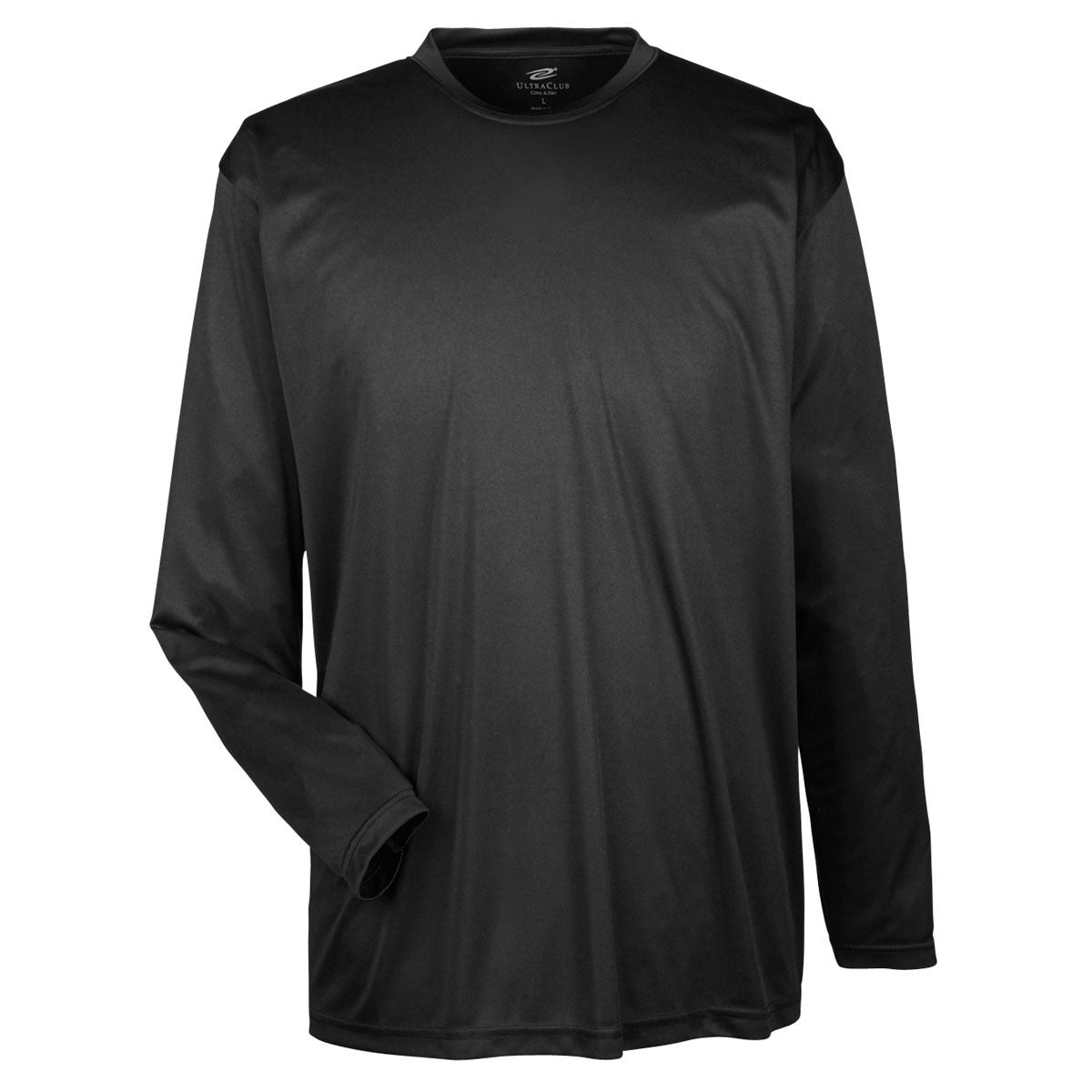 UltraClub Men's Black Cool & Dry Performance Long-Sleeve Interlock T-Shirt: Your Ultimate Sports Companion