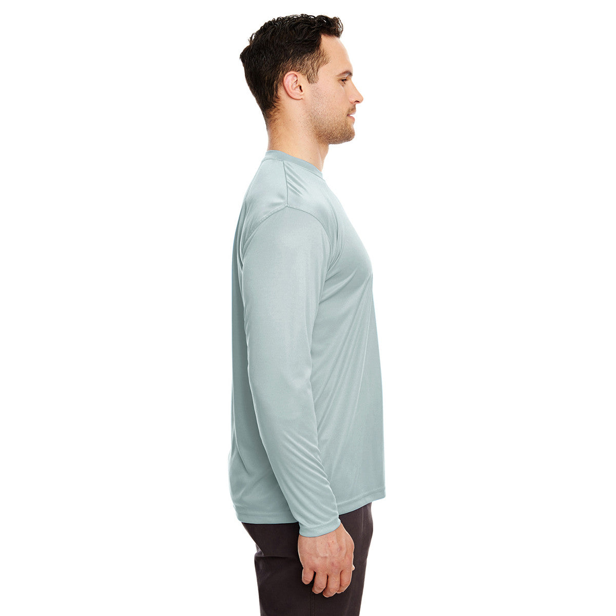 UltraClub Men's Grey Cool & Dry Performance Long-Sleeve Interlock T-Shirt: The Ultimate Sport Essential