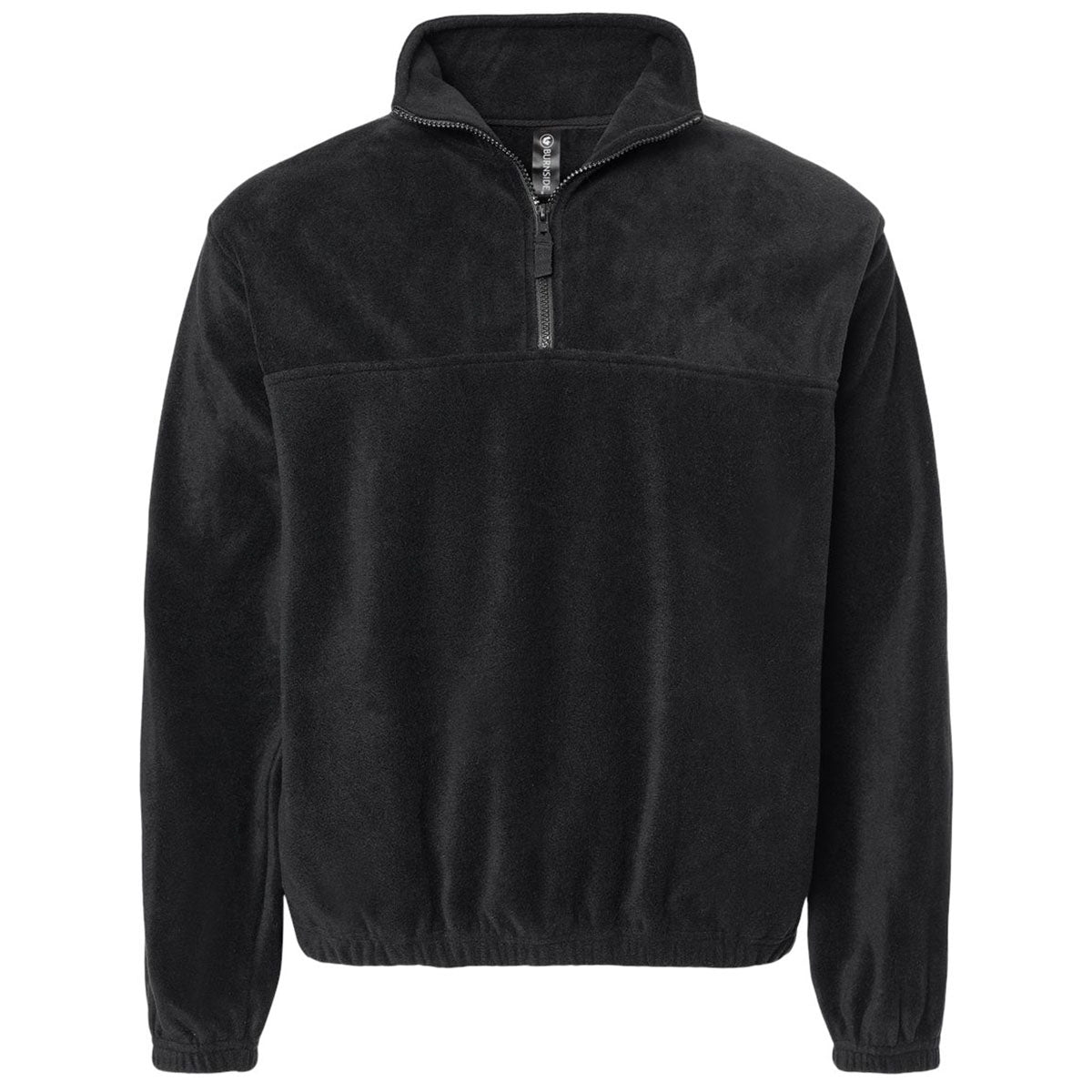 Burnside Men's Stylish Black Polar Fleece Quarter-Zip Pullover - Ideal for Brand Promotion