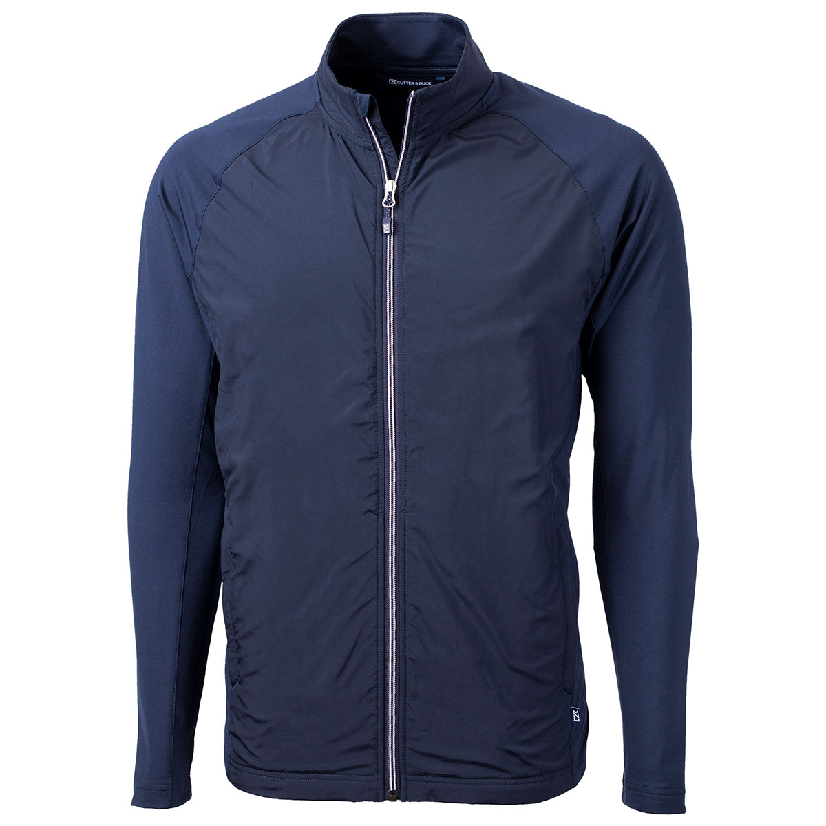 Cutter & Buck Men's Navy Blue Adapt Eco Knit Hybrid Recycled Full Zip Jacket - The Ultimate Versatile Gear