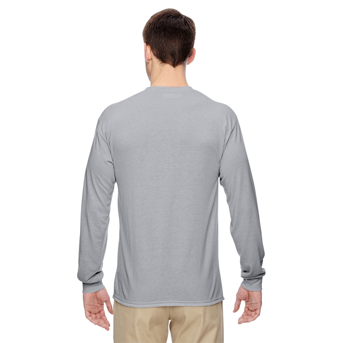 Jerzees Men's Silver 5.3 Oz Dri-Power Sport Long-Sleeve T-Shirt: Stylish Comfort Guaranteed!