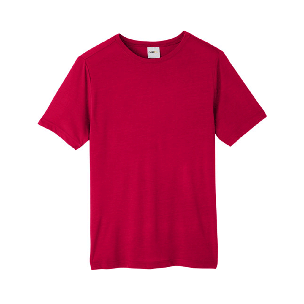 CORE 365 Men's Stunning Red Fusion ChromaSoft Performance T-Shirt - A Must-Have!