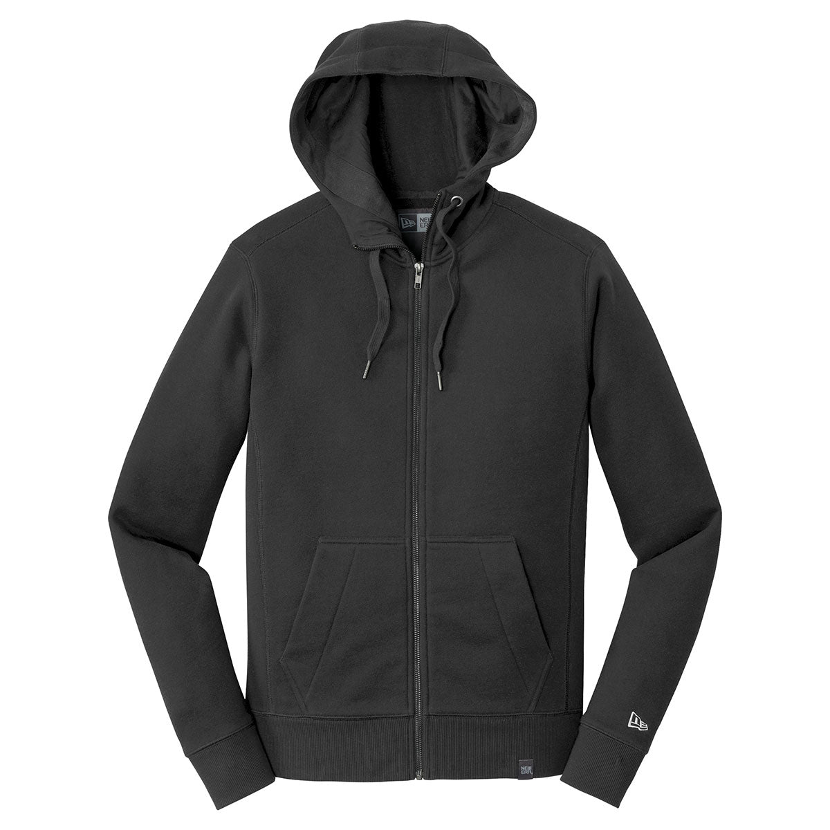 New Era Men's Stylish Black French Terry Full-Zip Hoodie