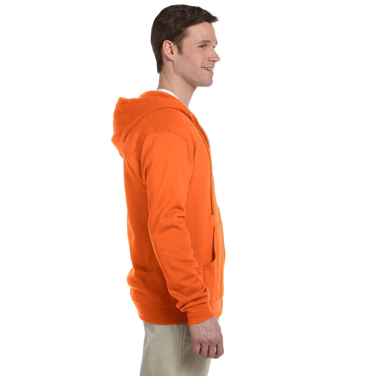 Jerzees Men's Safety Orange 8 Oz. Nublend Fleece Full-Zip Hoodie - A Must-Have for Men