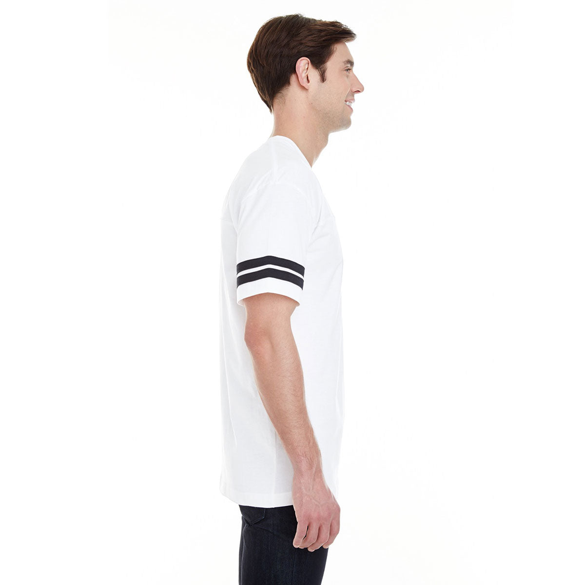 LAT Men's Striking White/Black Football Jersey T-Shirt