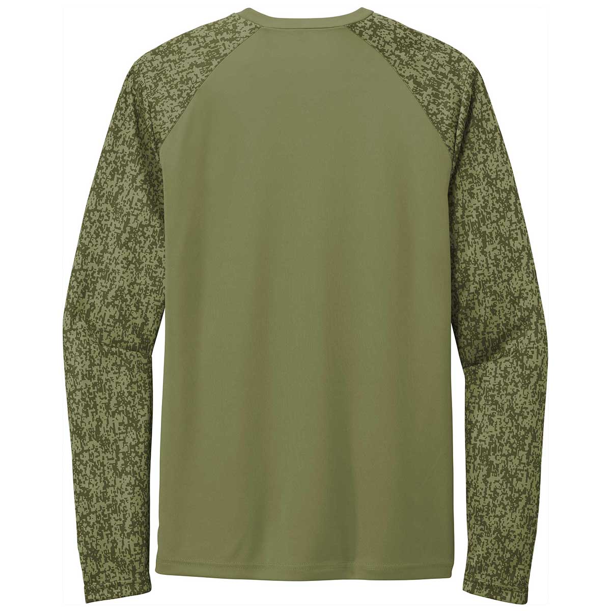 Sport-Tek Men's Olive Drab Green PosiCharge Digi Camo Long Sleeve Tee - Stand Out in Style!