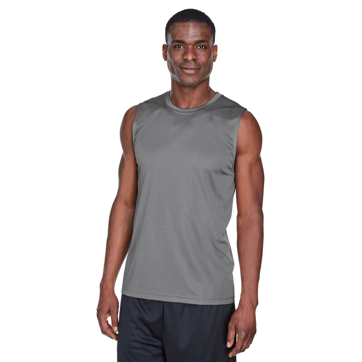 Team 365 Men's Graphite Zone Performance Muscle T-Shirt: Ideal for Outdoor Sports