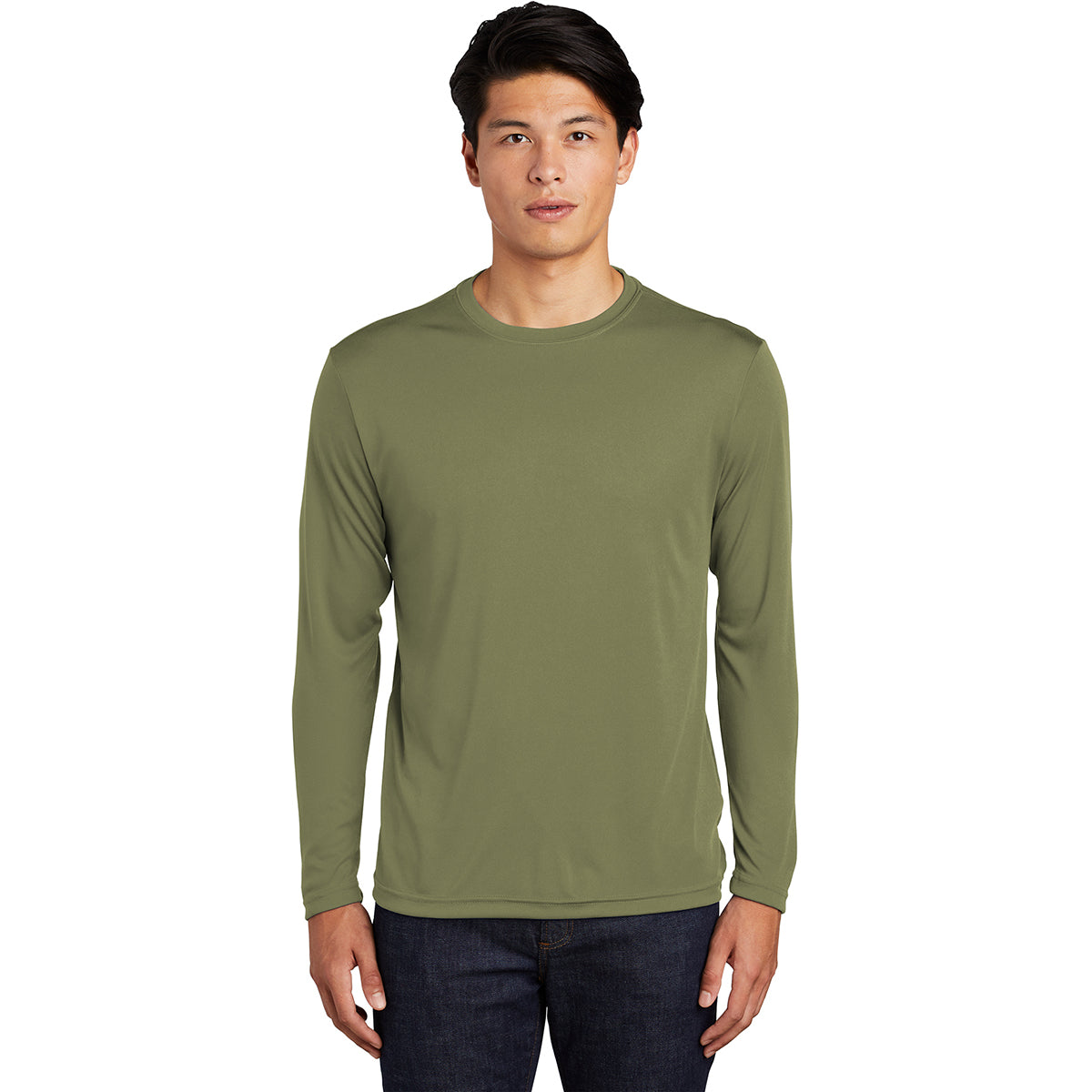 Sport-Tek Men's Olive Drab Green Long Sleeve PosiCharge Competitor Tee - Brand-Enhancing Essential