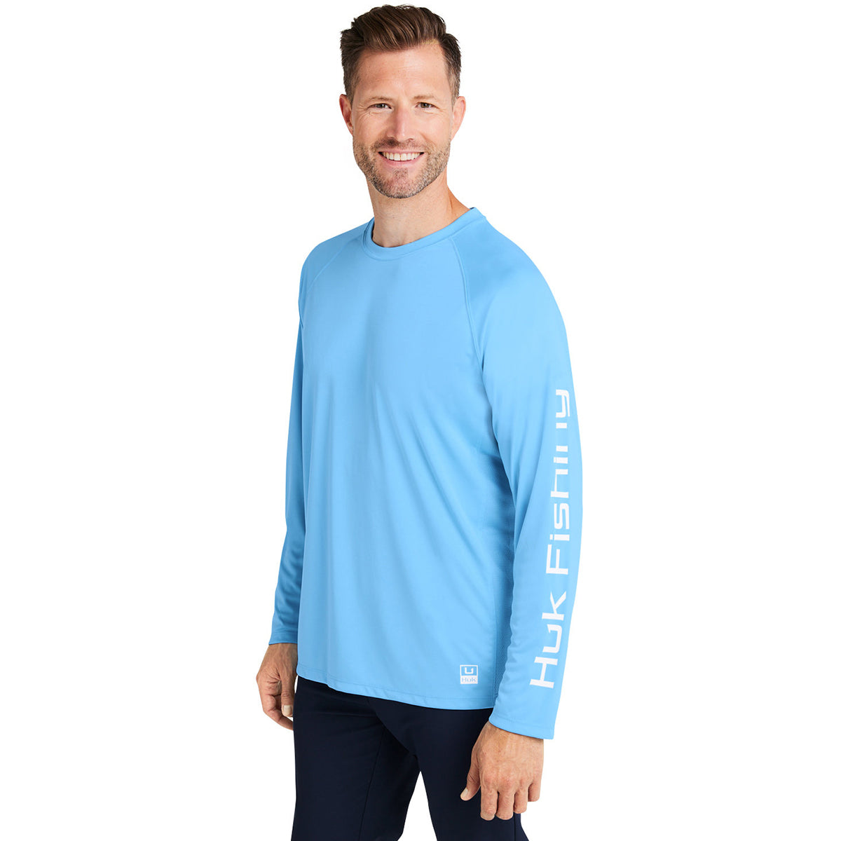 HUK Men's Marolina Blue Pursuit Long-Sleeve T-Shirt - Customizable & Versatile