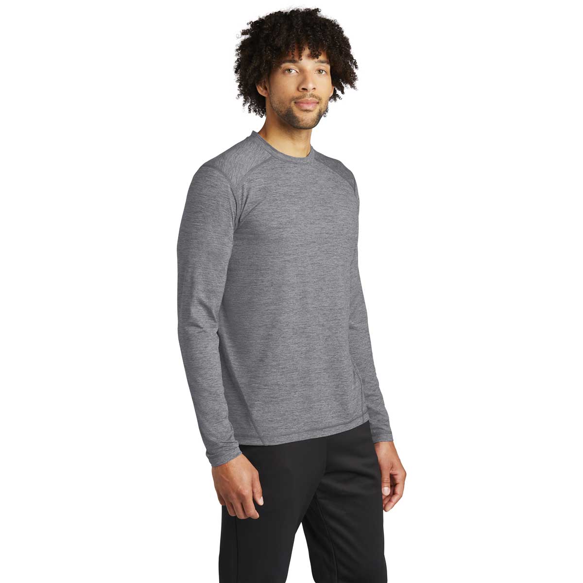 Sport-Tek Men's Grey Heather Exchange 1.5 Long Sleeve Crew - The Ultimate Casual Wear